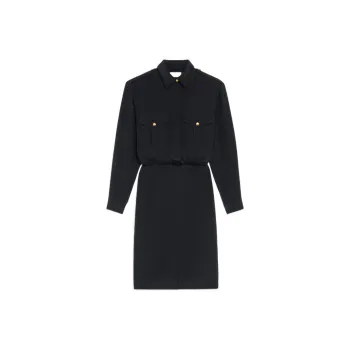 CELINE SS22 Long Sleeved Dress Women's Black