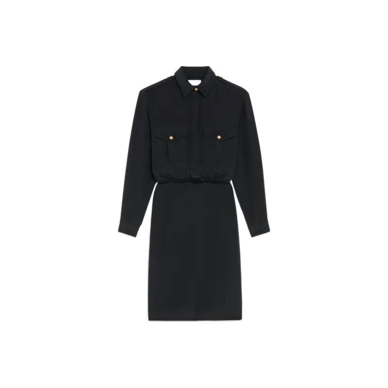 CELINE SS22 Long Sleeved Dress Women's Black-0