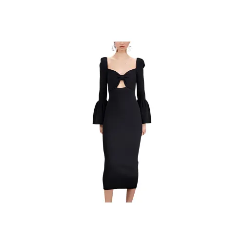 Self-portrait Long-Sleeved Dresses Women's Black