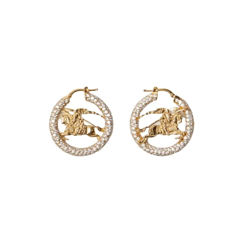 Burberry Brass Gold Plated, Cubic Zirconia Earrings Unisex Gold-0