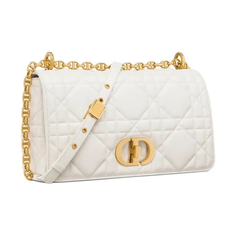 DIOR Caro Sheepskin Crossbody Bag, Shoulder Bag Medium Size Women's Milk White-2