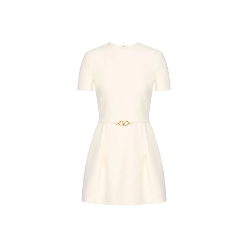 Valentino Short Sleeved Dresses Women's White-0