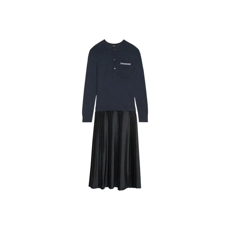 THEORY Long-Sleeved Dresses Women's Blue Gray-0