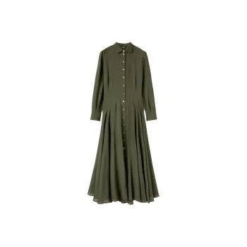 Loro Piana Long-Sleeved Dresses Women's Steamed Tea Green