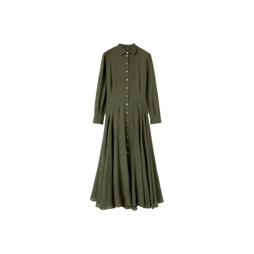 Loro Piana Long-Sleeved Dresses Women's Steamed Tea Green