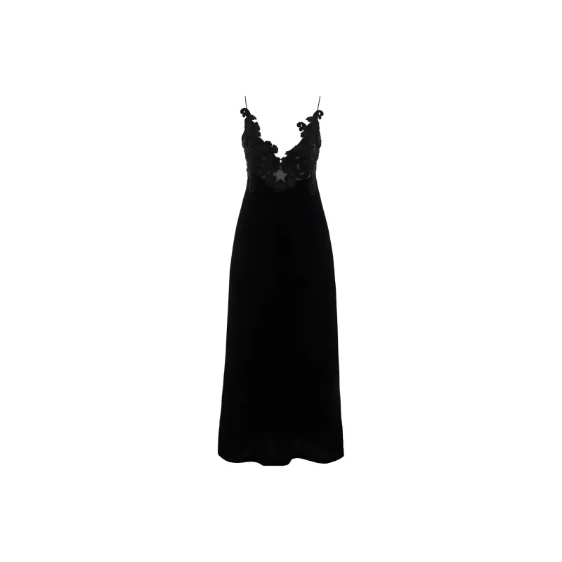 Zimmermann Floral embellished Velvet A line Dress-0