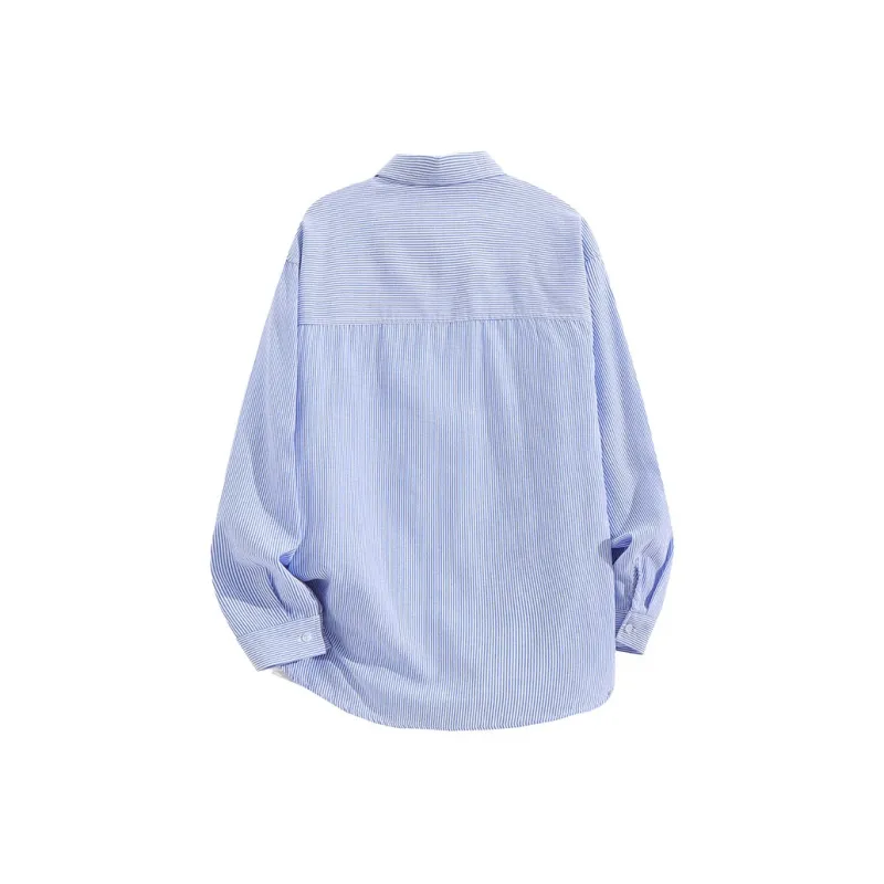 BRUMAIRE Shirt Unisex Blue White Stripes-1