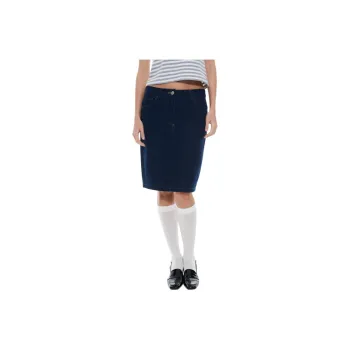 TAXIPHONE Denim Long Skirt Women's Dark Blue