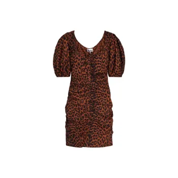 GANNI Short Sleeved Dresses Women's Brown