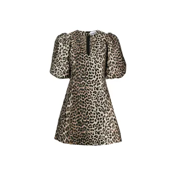 GANNI Short Sleeved Dresses Women's Brown