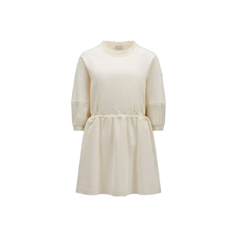 Moncler Short-Sleeved Dresses Women's Ecru-0