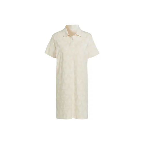 Adidas Originals TREFOIL MONOGRAM POLO DRESS Short Sleeved Dresses Women's Wonder White
