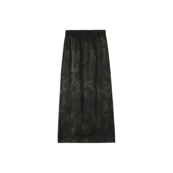 HIPPIEMISS Denim Long Skirts Women's Black