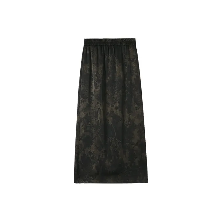 HIPPIEMISS Denim Long Skirts Women's Black-0