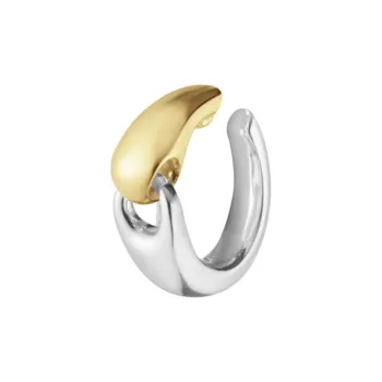 GEORG JENSEN 18K Gold 925 Sterling Silver Clip On Earrings Women's Silver