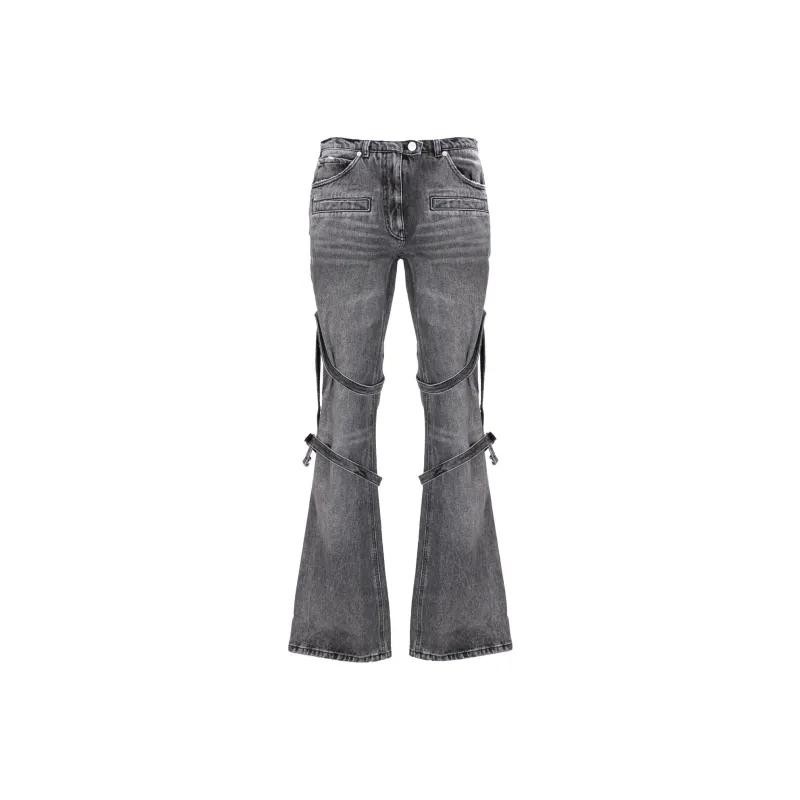 COURREGES Multi strap Flared Jeans-0