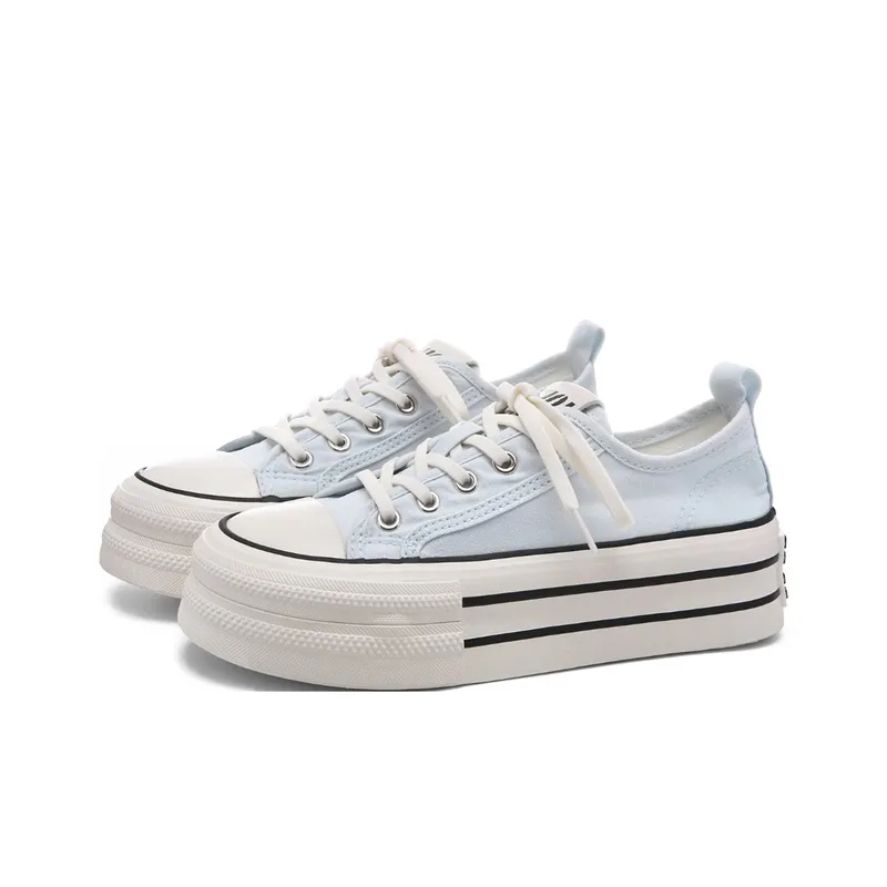 PIPI PURPLE Low Top Canvas Shoes Women's Blue-1