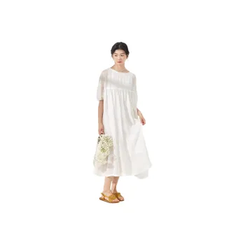 ZIMO Short Sleeved Dresses Women's White