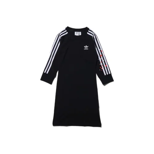 Adidas Originals Classic Three stripe Series Long Sleeved Dresses Women's