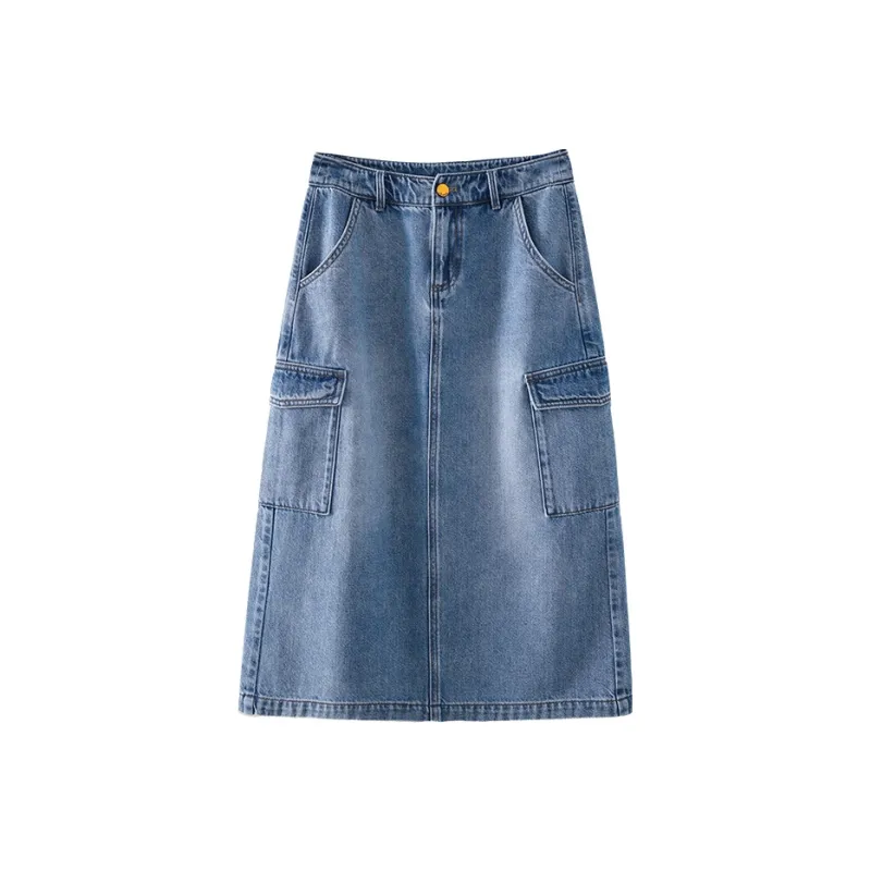 YALIDA Denim Long Skirts Women's-0