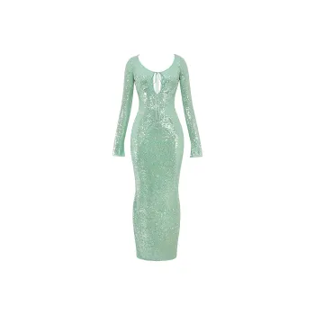HOUSE OF CB TITANIA Long Sleeved Dress Women's SEAFOAM/Seafoam Green