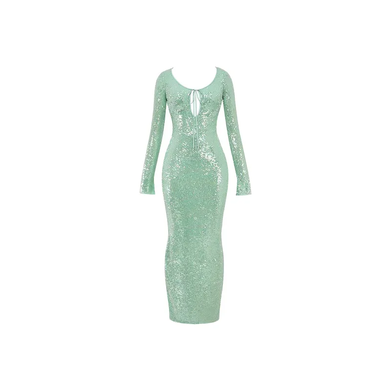 HOUSE OF CB TITANIA Long Sleeved Dress Women's SEAFOAM/Seafoam Green-0