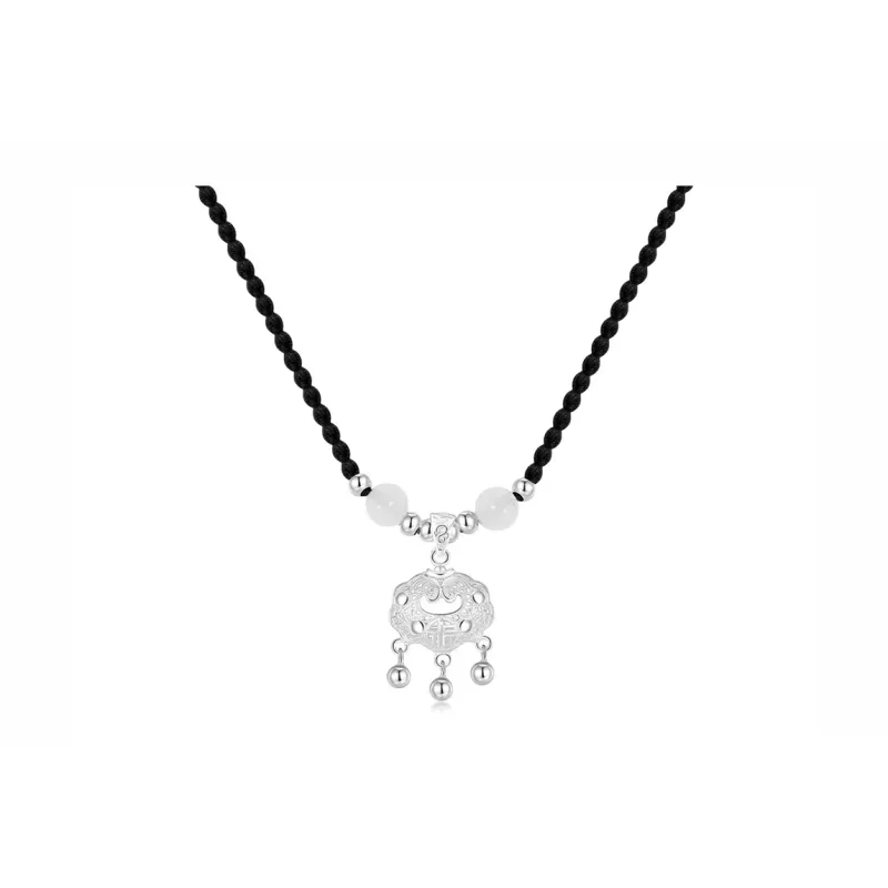 CHINA GOLD S999 Fine Silver Necklaces Women's-0