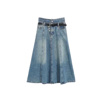 PP Denim Long Skirts Women's Blue