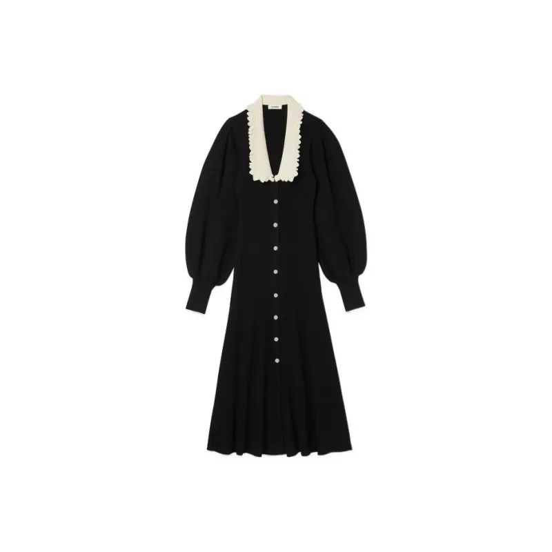 Sandro Long Sleeved Dress Women's Black-0