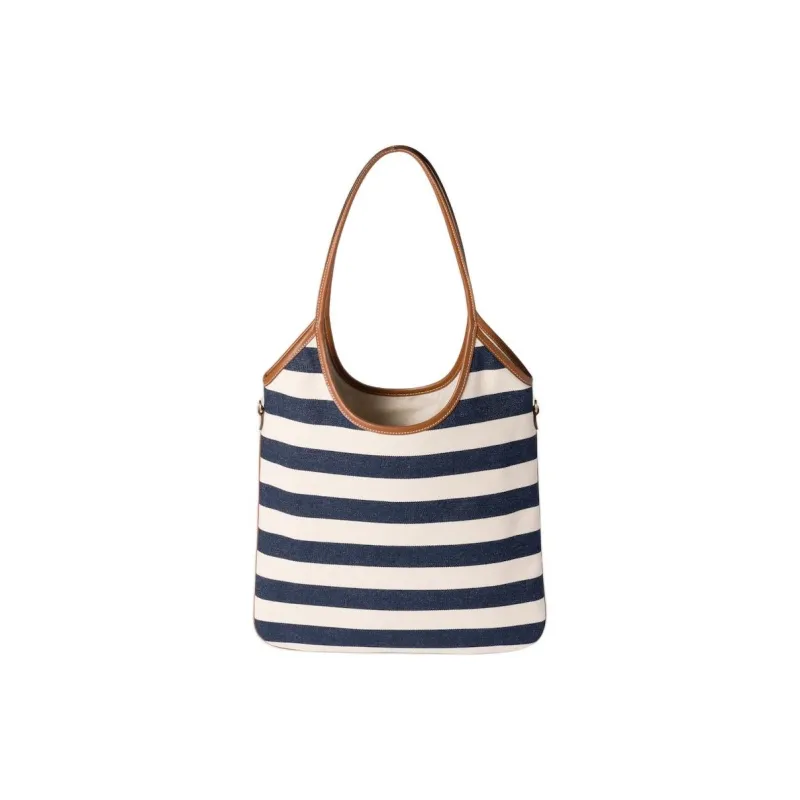 MIU MIU Ivy Canvas Tote Bag, Shopping Bag, Shoulder Bag Women's Blue & White-1