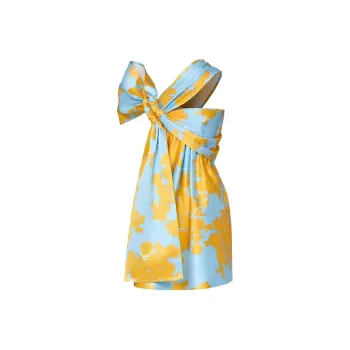LOUIS VUITTON Bouquet Print Bow Dress