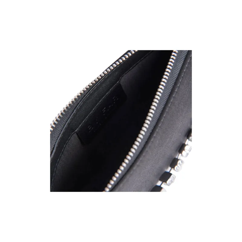 By Far Rachel Satin Clutch Handbag Mini Women's Black-3
