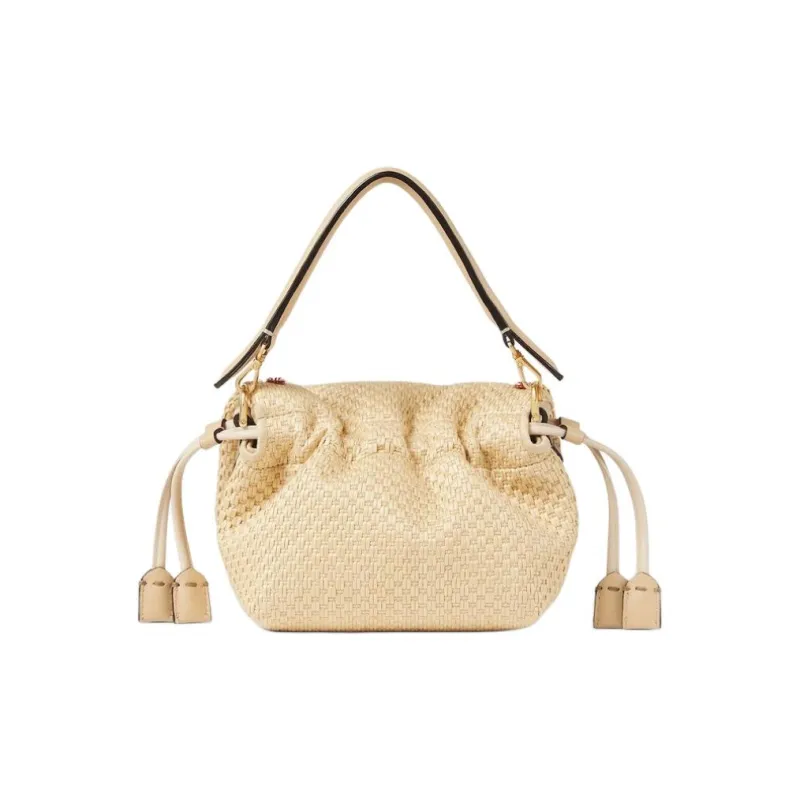 FENDI Baguette Fabric Shoulder Bag, Crossbody Bag, Handbag Trumpets Women's Beige-2