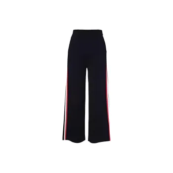 XII BASKET Knitted Sweatpants Women's Navy Blue