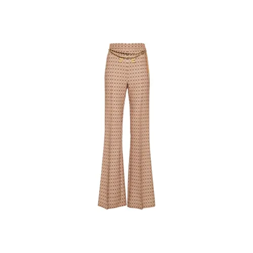 Elisabetta Franchi Diamond Printed Chain Linked Crêpe Palazzo Trousers