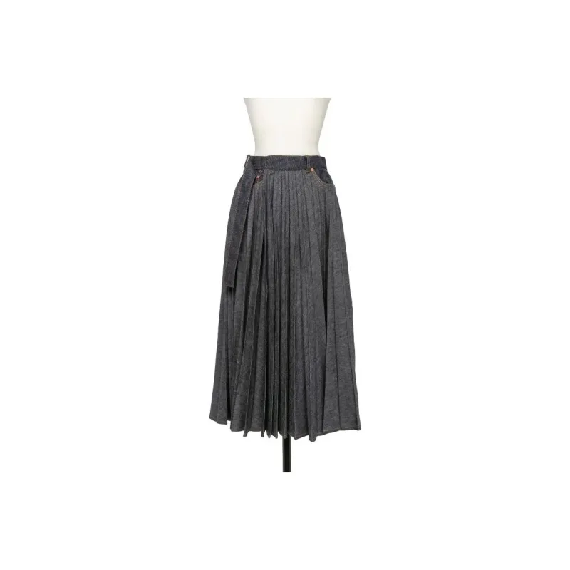 Sacai SS24 Denim Long Skirt Women's Indigo-0