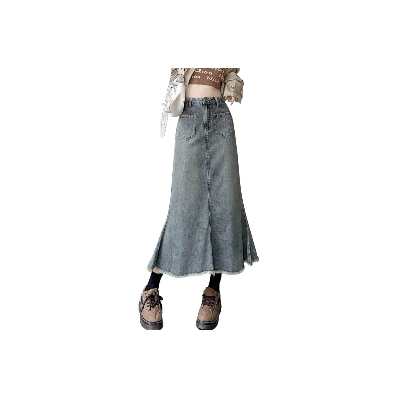 MJB Denim Long Skirts Women's Vintage Blue-0