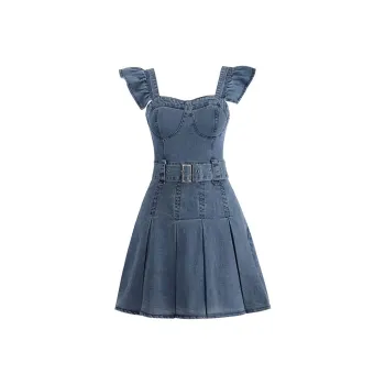 Incolore Short Sleeved Dresses Women's Denim