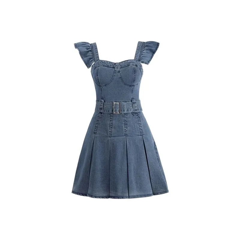 Incolore Short Sleeved Dresses Women's Denim-0