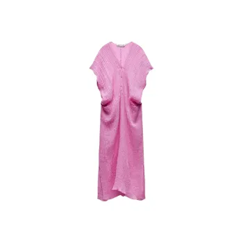 ZARA ZW Series Short-Sleeved Dresses Women's Pink