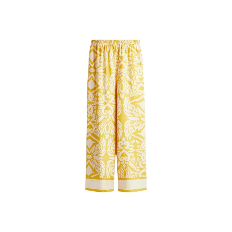 H&M Casual Pants Women's Yellow/Pattern-0