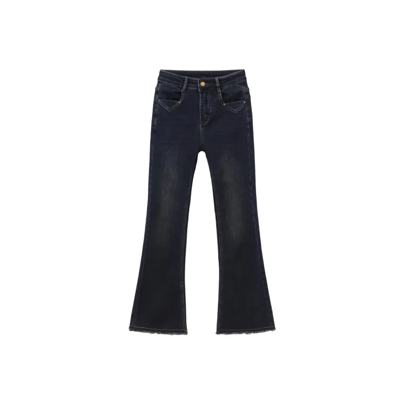 HDFULERN Jeans Women's Vintage Blue-0