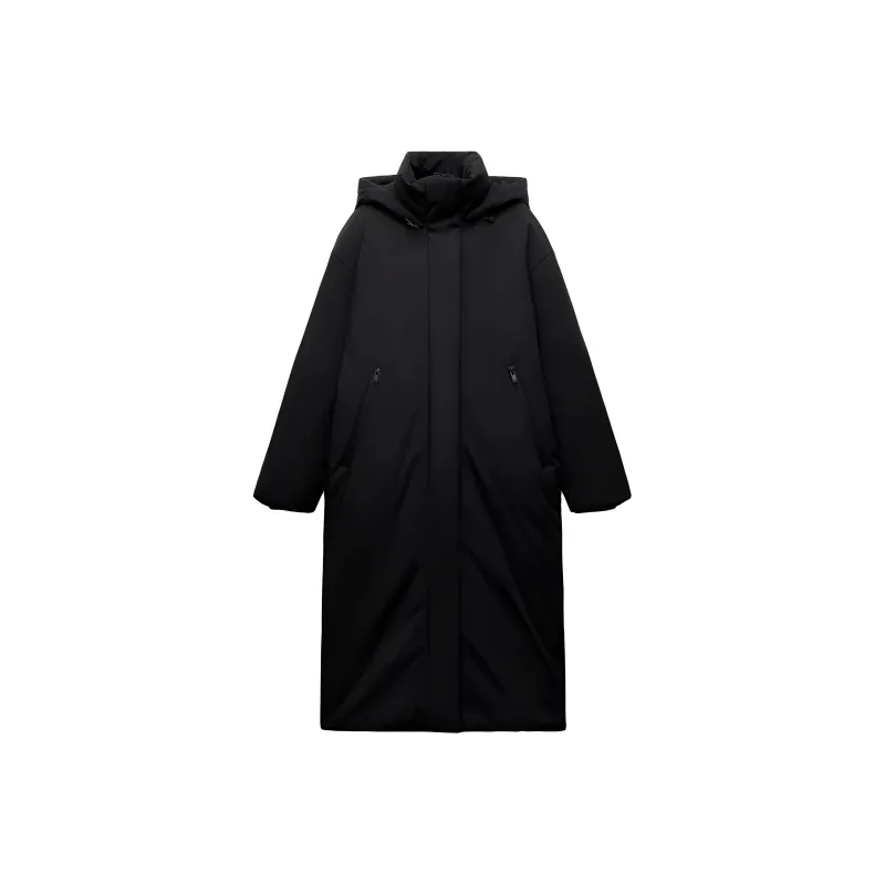 ZARA Trf Puffer Jacket Women's Black-0