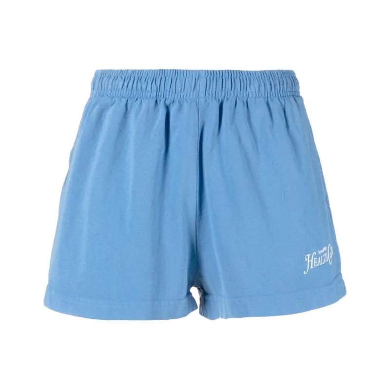 SPORTY & RICH Slogan Print Shorts-0