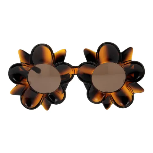 Bottega Veneta Polyamide Irregular Shape Sunglasses Unisex Brown