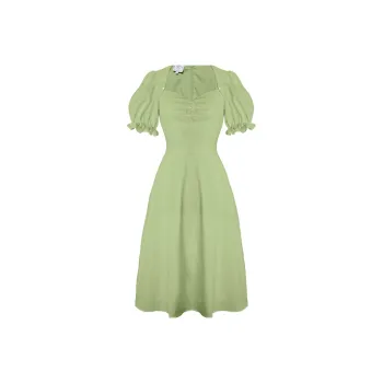 JINYE ORIENTAL Short Sleeved Dresses Women's Fruit Green
