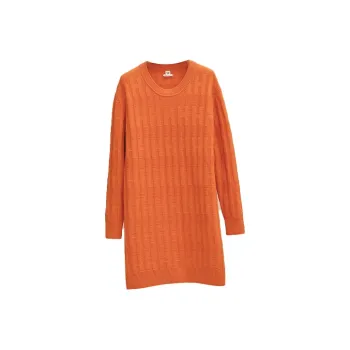 HERMES Long-Sleeved Dresses Women's Orange