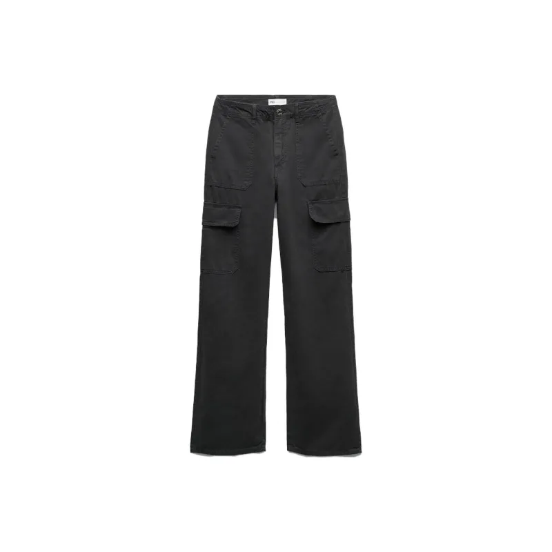 ZARA Cargo Pants Women's Black-0