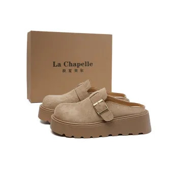La Chapelle Abrasion Resistant Closed Toe Birkenstock Slippers Women's Brown