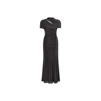 Self portrait New Year Short Sleeved Dresses Women's Dark Gray